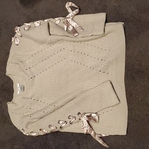Plus Size 3X Ribbon Lace Sweater